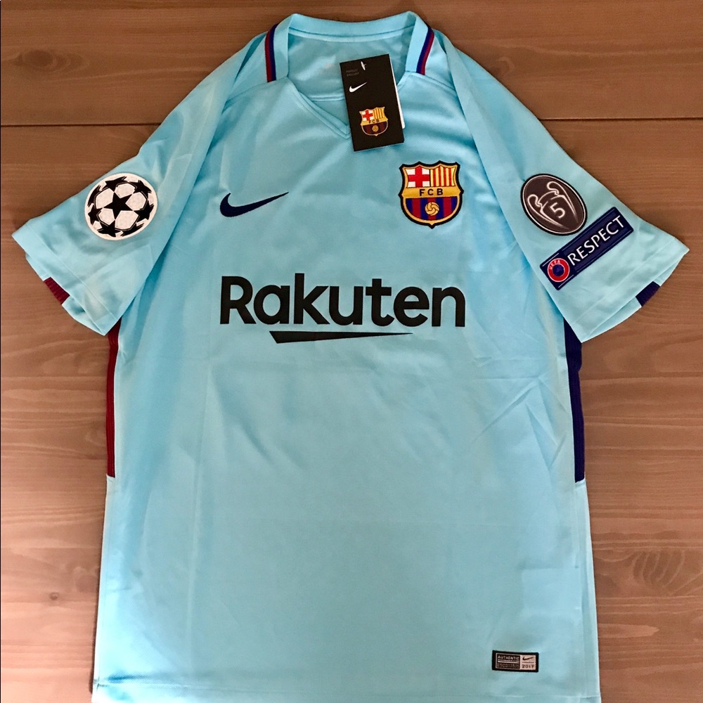 Barcelona Messi #10 light blue soccer jersey Nike